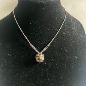 Judith Jack Silver Marcasite Tigers Eye Vintage Necklace